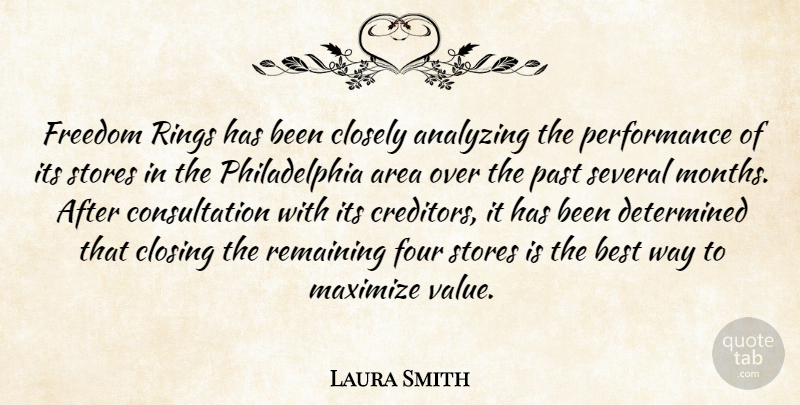 Laura Smith Quote About Analyzing, Area, Best, Closely, Closing: Freedom Rings Has Been Closely...