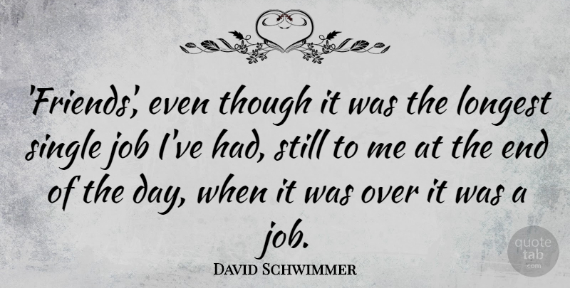 David Schwimmer Quote About Job: Friends Even Though It Was...