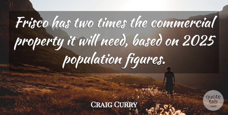 Craig Curry Quote About Based, Commercial, Population, Property: Frisco Has Two Times The...