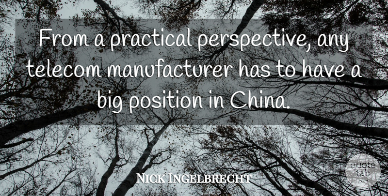 Nick Ingelbrecht Quote About Perspective, Position, Practical: From A Practical Perspective Any...