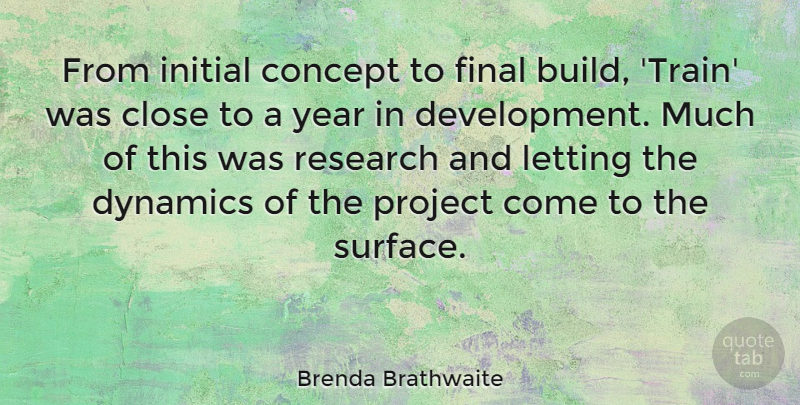 Brenda Brathwaite Quote About Close, Concept, Dynamics, Final, Initial: From Initial Concept To Final...