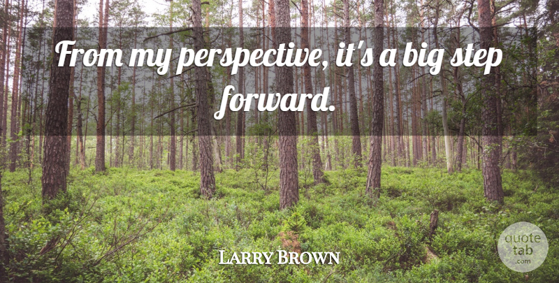 Larry Brown Quote About Perspective, Step: From My Perspective Its A...
