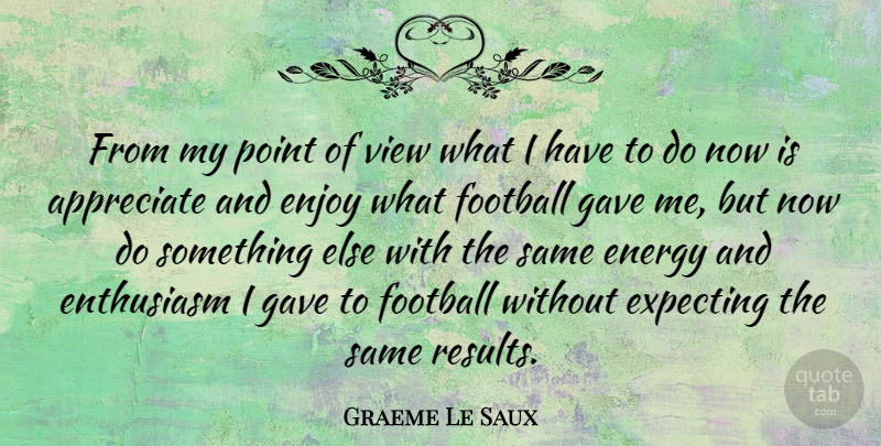 Graeme Le Saux Quote About Football, Views, Appreciate: From My Point Of View...
