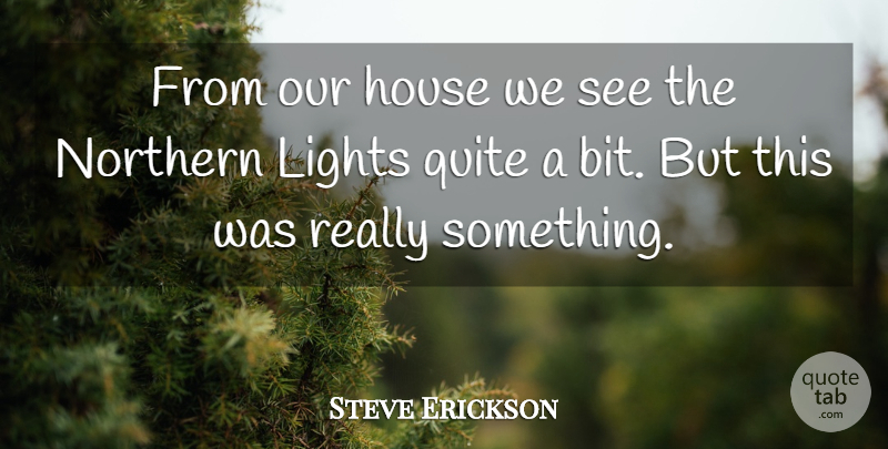 Steve Erickson Quote About House, Lights, Northern, Quite: From Our House We See...