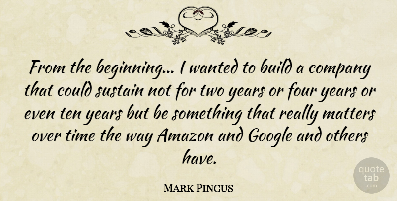 Mark Pincus Quote About Years, Two, Entrepreneur: From The Beginning I Wanted...