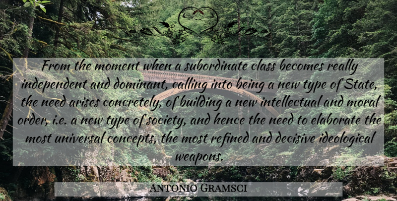Antonio Gramsci Quote About Independent, Order, Class: From The Moment When A...