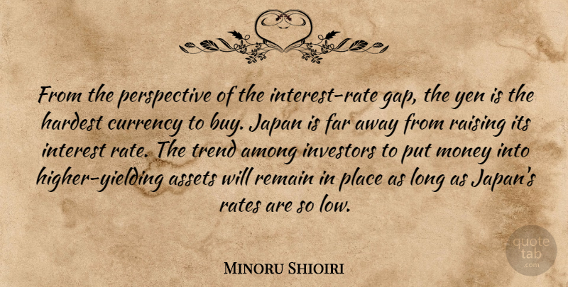 Minoru Shioiri Quote About Among, Assets, Currency, Far, Hardest: From The Perspective Of The...