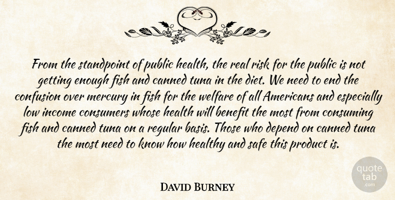 David Burney Quote About Benefit, Canned, Confusion, Consumers, Consuming: From The Standpoint Of Public...