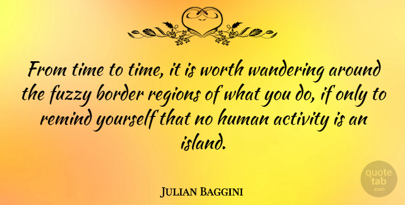 Julian Baggini Quote About Islands, Borders, Wandering Around: From Time To Time It...
