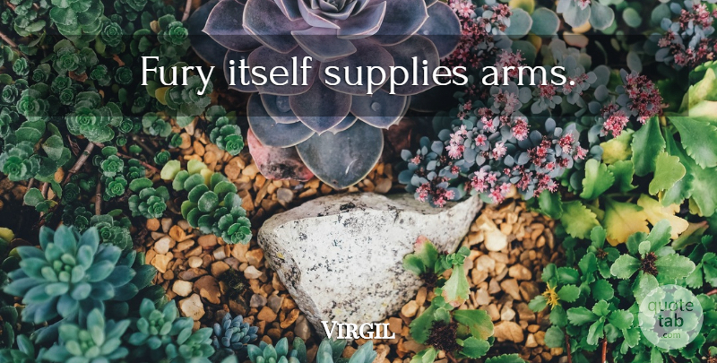 Virgil Quote About Philosophical, Arms, Fury: Fury Itself Supplies Arms...