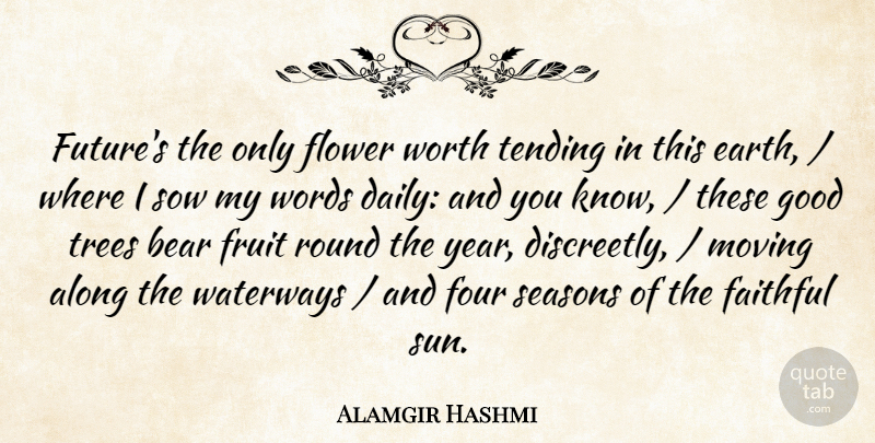 Alamgir Hashmi Quote About Along, Bear, Earth, Faithful, Flower: Futures The Only Flower Worth...