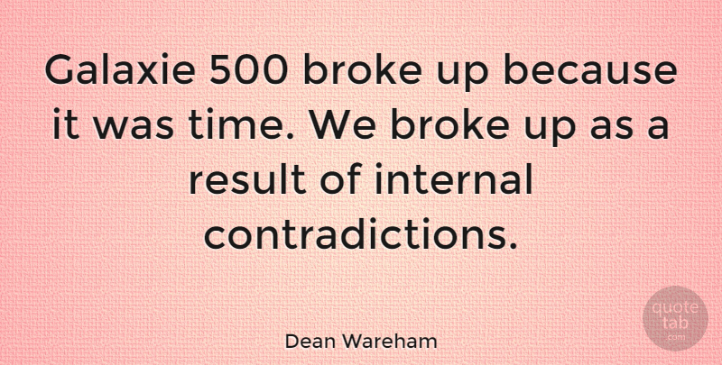 Dean Wareham Quote About Internal, Time: Galaxie 500 Broke Up Because...