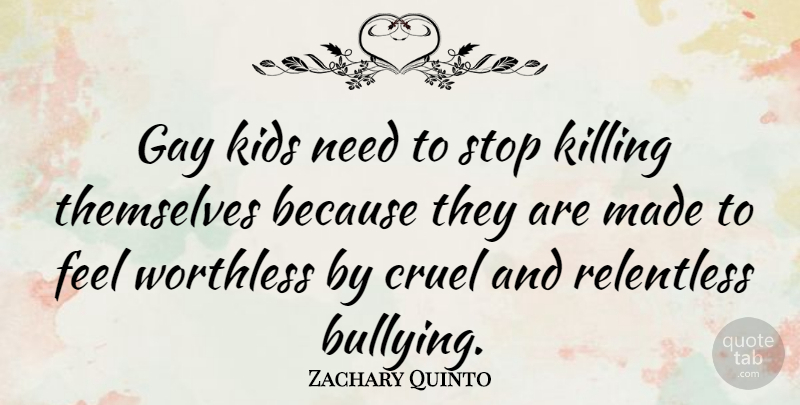 Zachary Quinto Quote About Bullying, Kids, Gay: Gay Kids Need To Stop...