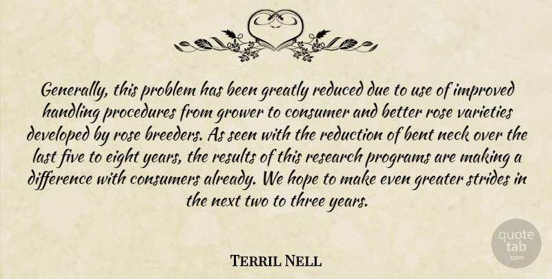 Terril Nell Quote About Bent, Consumer, Consumers, Developed, Difference: Generally This Problem Has Been...