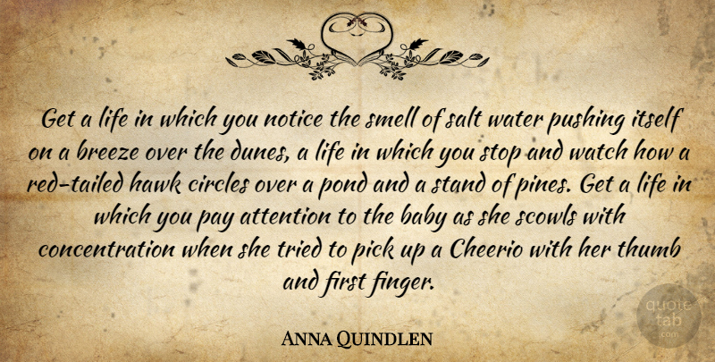 Anna Quindlen Quote About Baby, Circles, Smell: Get A Life In Which...
