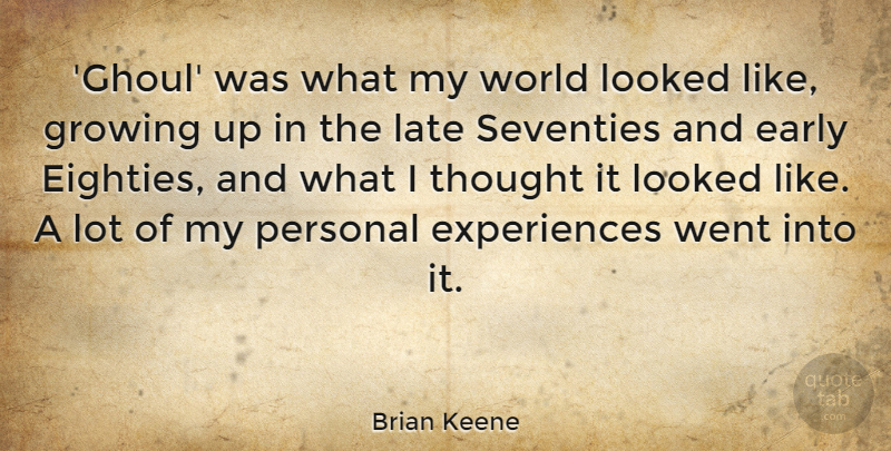 Brian Keene Quote About Early, Looked, Seventies: Ghoul Was What My World...