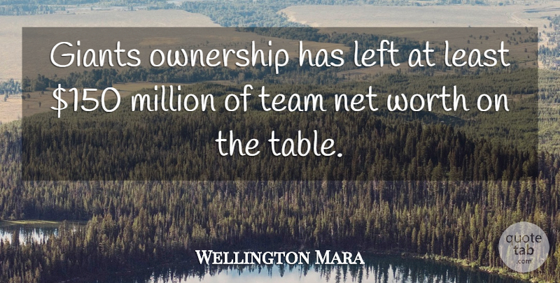 Wellington Mara Quote About Giants, Left, Million, Net, Ownership: Giants Ownership Has Left At...