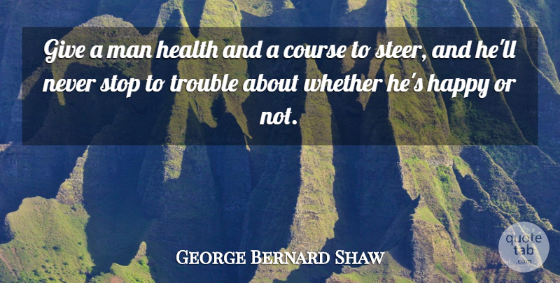 George Bernard Shaw Quote About Happiness, Happy, Health: Give A Man Health And...