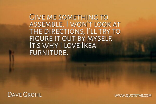 Dave Grohl Quote About Love: Give Me Something To Assemble...