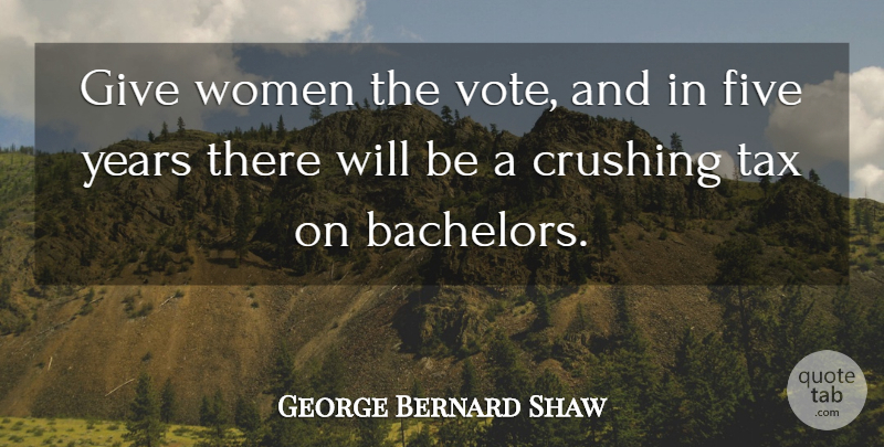 George Bernard Shaw Quote About Crush, Years, Giving: Give Women The Vote And...