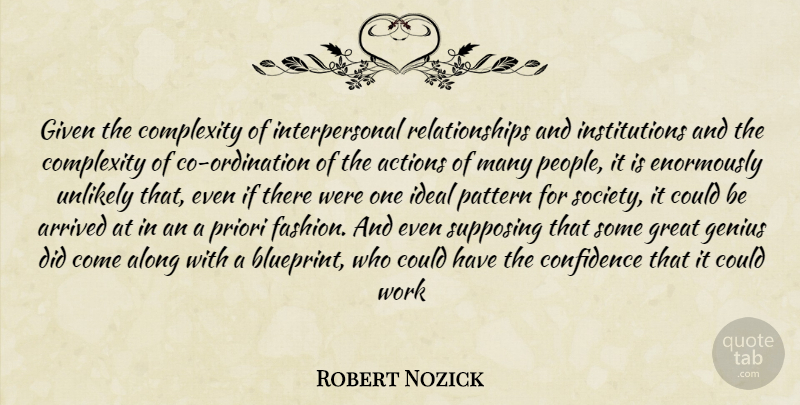 Robert Nozick Quote About Fashion, Supposing That, People: Given The Complexity Of Interpersonal...