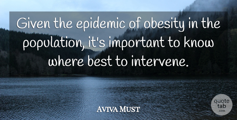 Aviva Must Quote About Best, Epidemic, Given, Obesity: Given The Epidemic Of Obesity...
