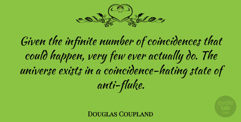 Douglas Coupland Quote About Exists, Few, Given, Infinite, Number: Given The Infinite Number Of...