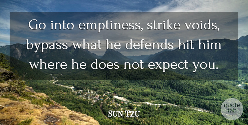Sun Tzu Quote About Void, Bypass, Doe: Go Into Emptiness Strike Voids...