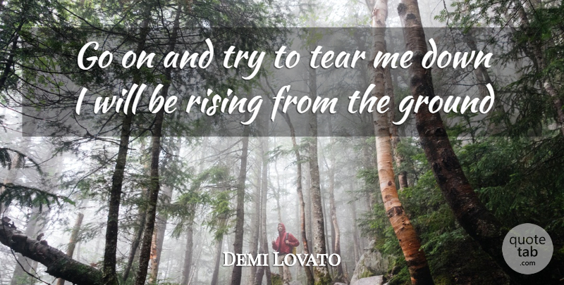 Demi Lovato Quote About Song, Trying, Tears: Go On And Try To...