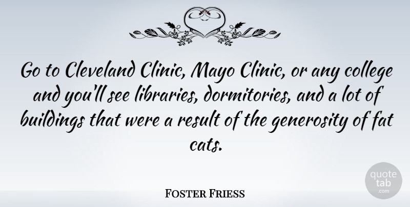 Foster Friess Quote About Buildings, Cleveland, Fat, Mayo, Result: Go To Cleveland Clinic Mayo...
