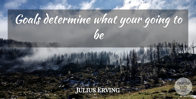Julius Erving Quote About Goal, Determine: Goals Determine What Your Going...