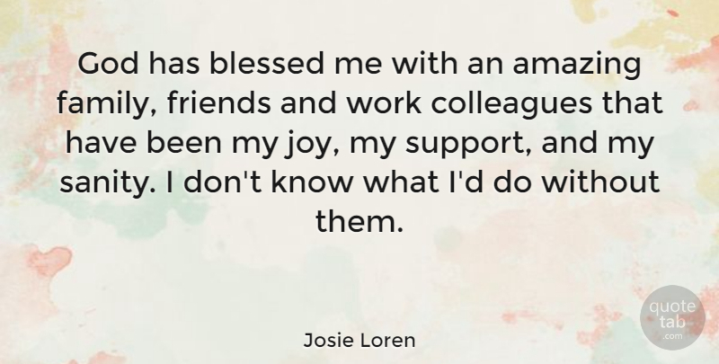 Josie Loren Quote About Blessed, Support, Joy: God Has Blessed Me With...