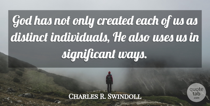 Charles R. Swindoll Quote About Christian, Religion, Way: God Has Not Only Created...
