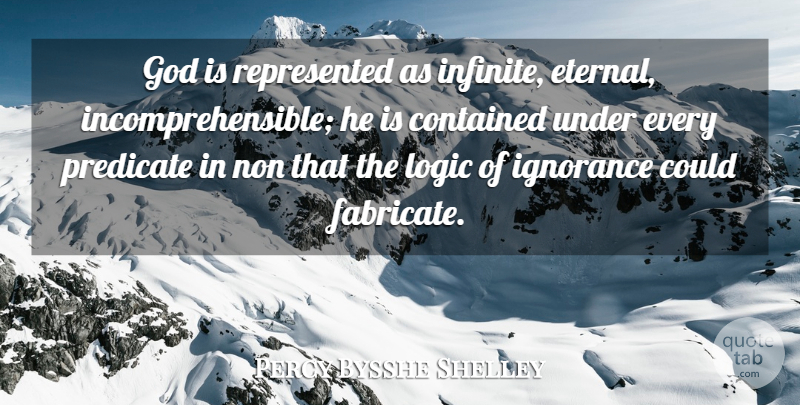Percy Bysshe Shelley Quote About Ignorance, Logic, Infinite: God Is Represented As Infinite...
