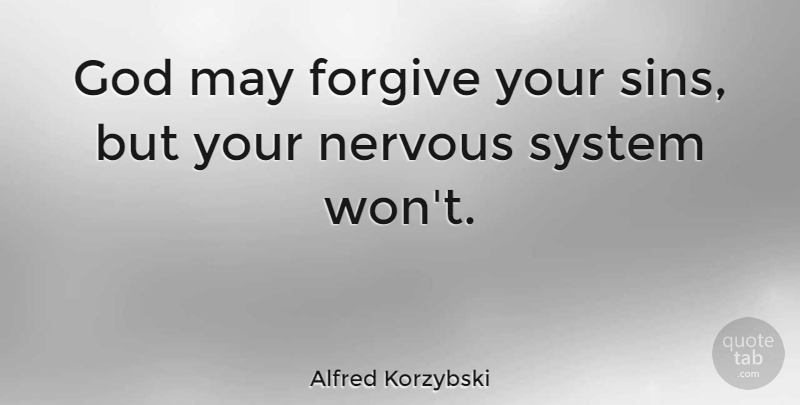 Alfred Korzybski Quote About Integrity, Forgiving, May: God May Forgive Your Sins...