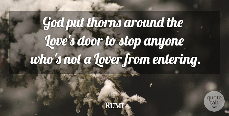 Rumi Quote About Doors, Thorns, Entering: God Put Thorns Around The...