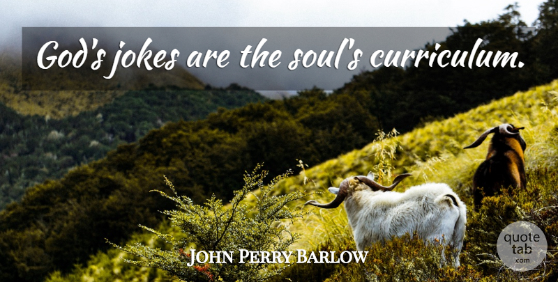 John Perry Barlow Quote About Soul, Curriculum, Jokes: Gods Jokes Are The Souls...
