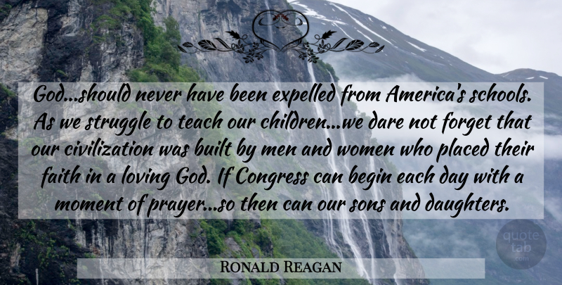 Ronald Reagan Quote About Daughter, Prayer, Children: Godshould Never Have Been Expelled...