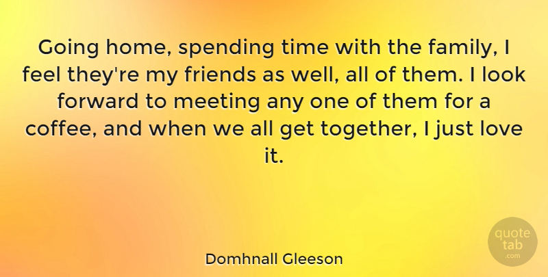 Domhnall Gleeson Quote About Family, Forward, Love, Meeting, Spending: Going Home Spending Time With...