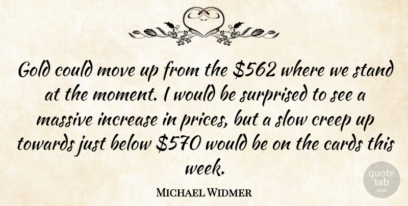 Michael Widmer Quote About Below, Cards, Creep, Gold, Increase: Gold Could Move Up From...