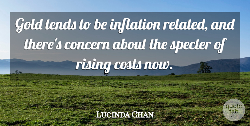 Lucinda Chan Quote About Concern, Costs, Gold, Inflation, Rising: Gold Tends To Be Inflation...