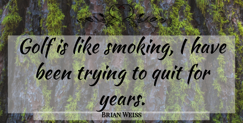 Brian Weiss Quote About Golf, Years, Smoking: Golf Is Like Smoking I...