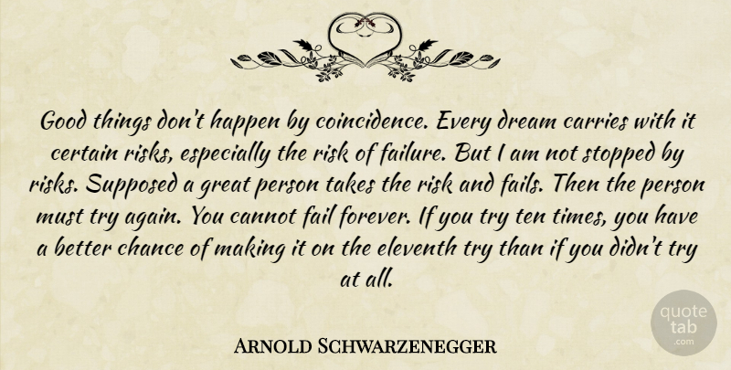 Arnold Schwarzenegger Quote About Sports, Dream, Forever: Good Things Dont Happen By...
