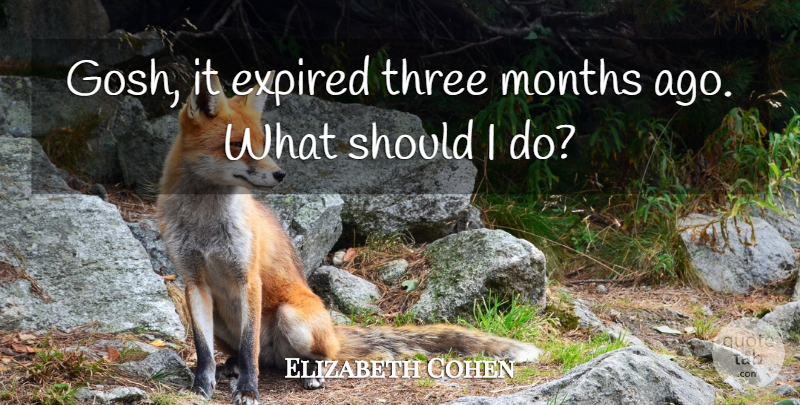 Elizabeth Cohen Quote About Expired, Months, Three: Gosh It Expired Three Months...