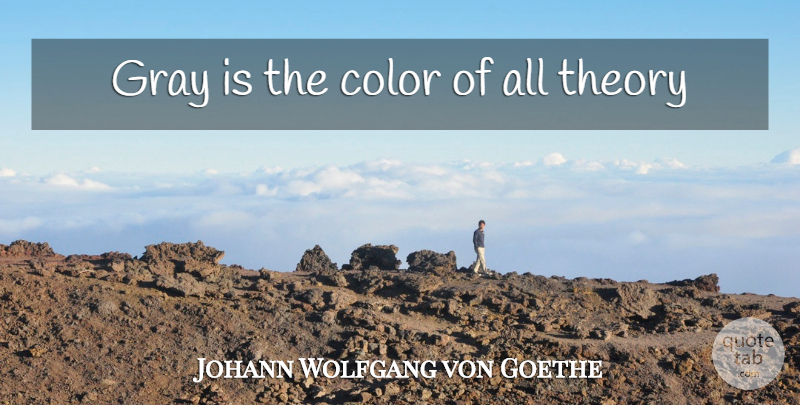 Johann Wolfgang von Goethe Quote About Color, Gray, Theory: Gray Is The Color Of...