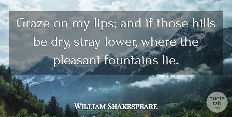William Shakespeare Quote About Funny, Sexy, Lying: Graze On My Lips And...
