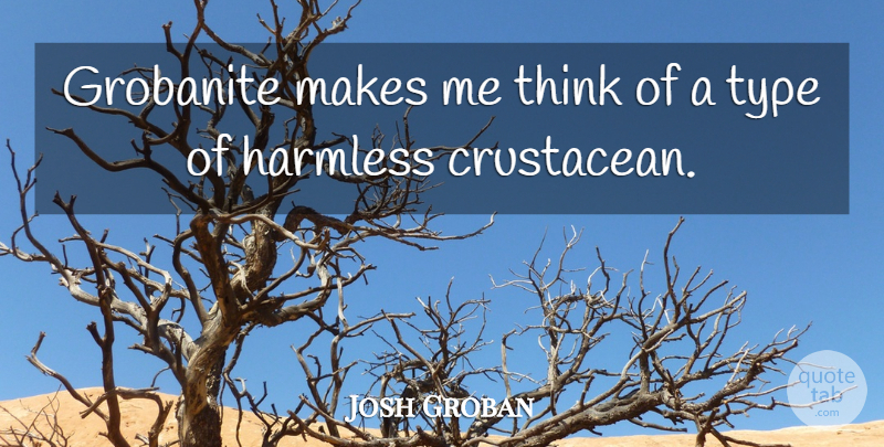 Josh Groban Quote About Thinking, Type: Grobanite Makes Me Think Of...