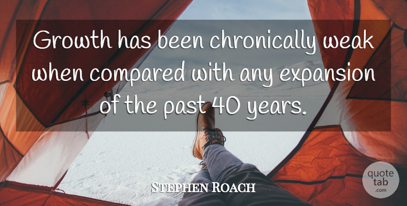 Stephen Roach Quote About Compared, Expansion, Growth, Past, Weak: Growth Has Been Chronically Weak...