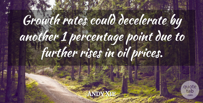 Andy Xie Quote About Due, Further, Growth, Oil, Percentage: Growth Rates Could Decelerate By...
