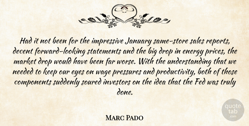 Marc Pado Quote About Both, Components, Decent, Drop, Energy: Had It Not Been For...
